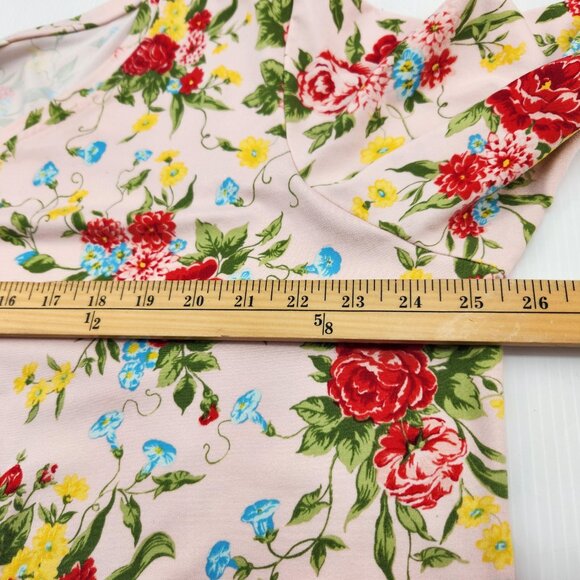 Pioneer Women Pink Floral Popover Top Size XXXL, 3XL,  V Neck, Large Pink Flower - Picture 7 of 9